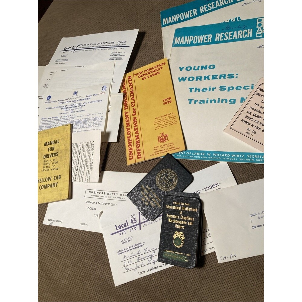 Collection Vintage Ephemera Paperwork Union Workers Rights Can Driver Teamsters